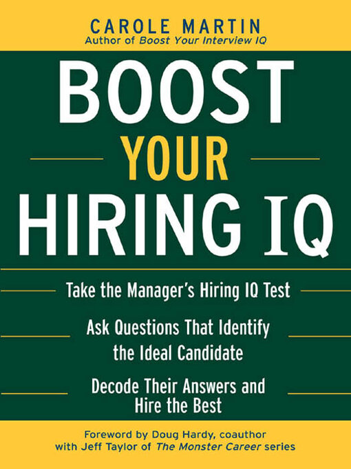 Title details for Boost Your Hiring IQ by Carole Martin - Available